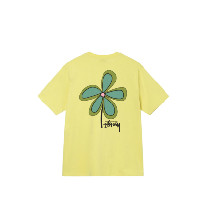 Maglietta gialla con fiori Stussy